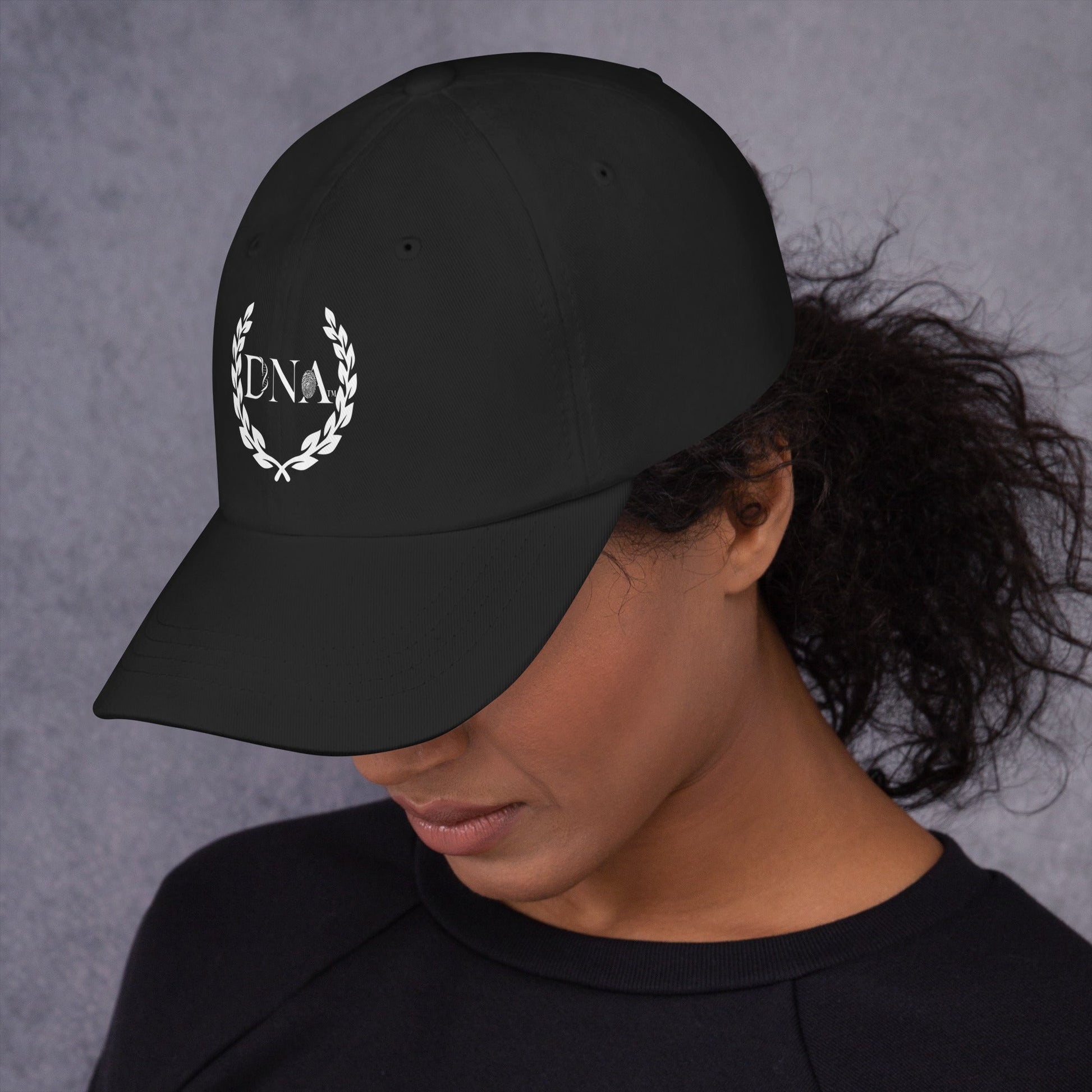 Black Dad Hat with Minimalist DNA Logo - Unisex - divinenatureapparel