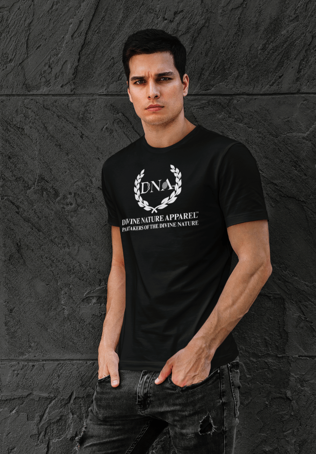DNA Unisex T-shirt with White DNA Logo - divinenatureapparel