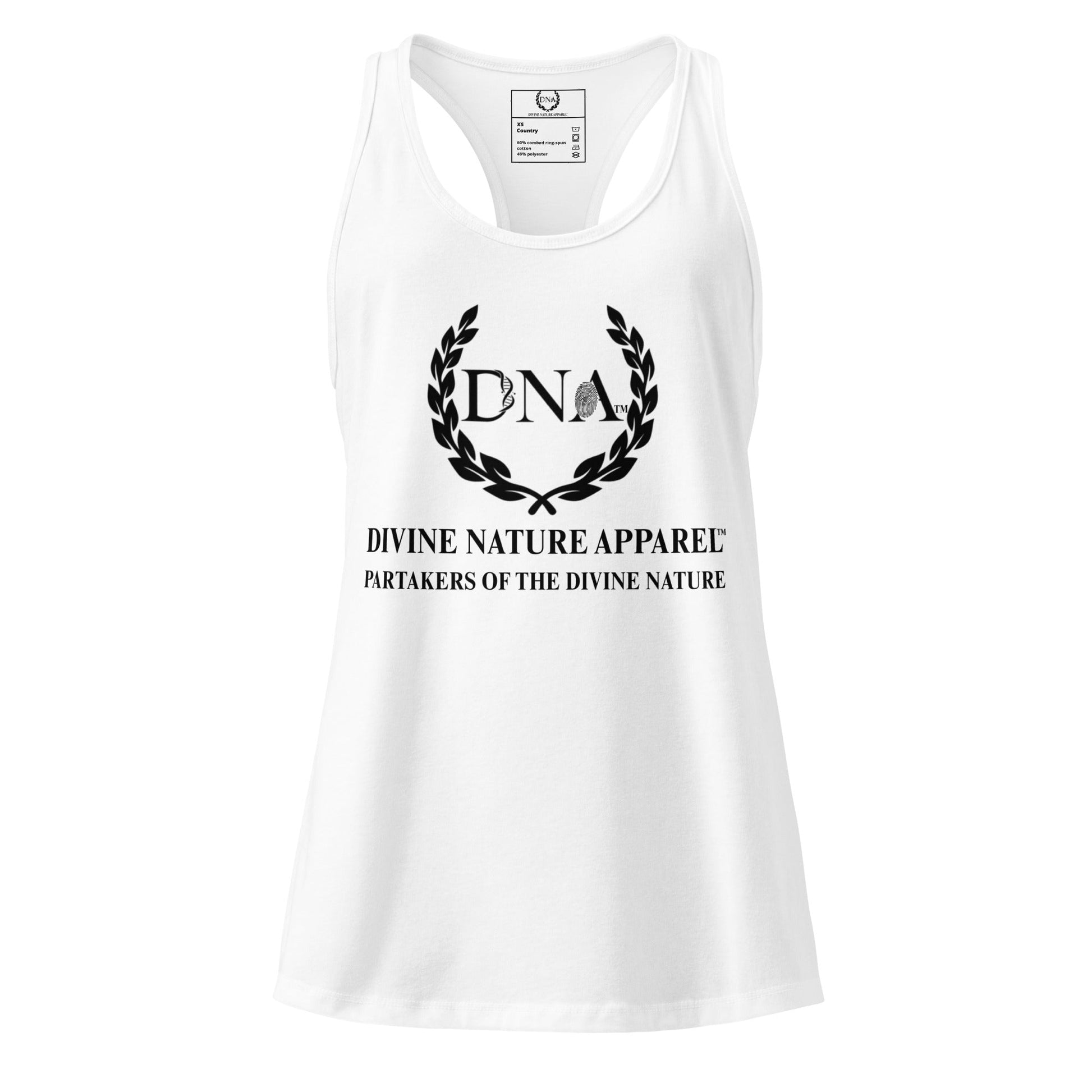 DNA Women's Ideal Racerback Tank Top with Black DNA Logo - divinenatureapparel
