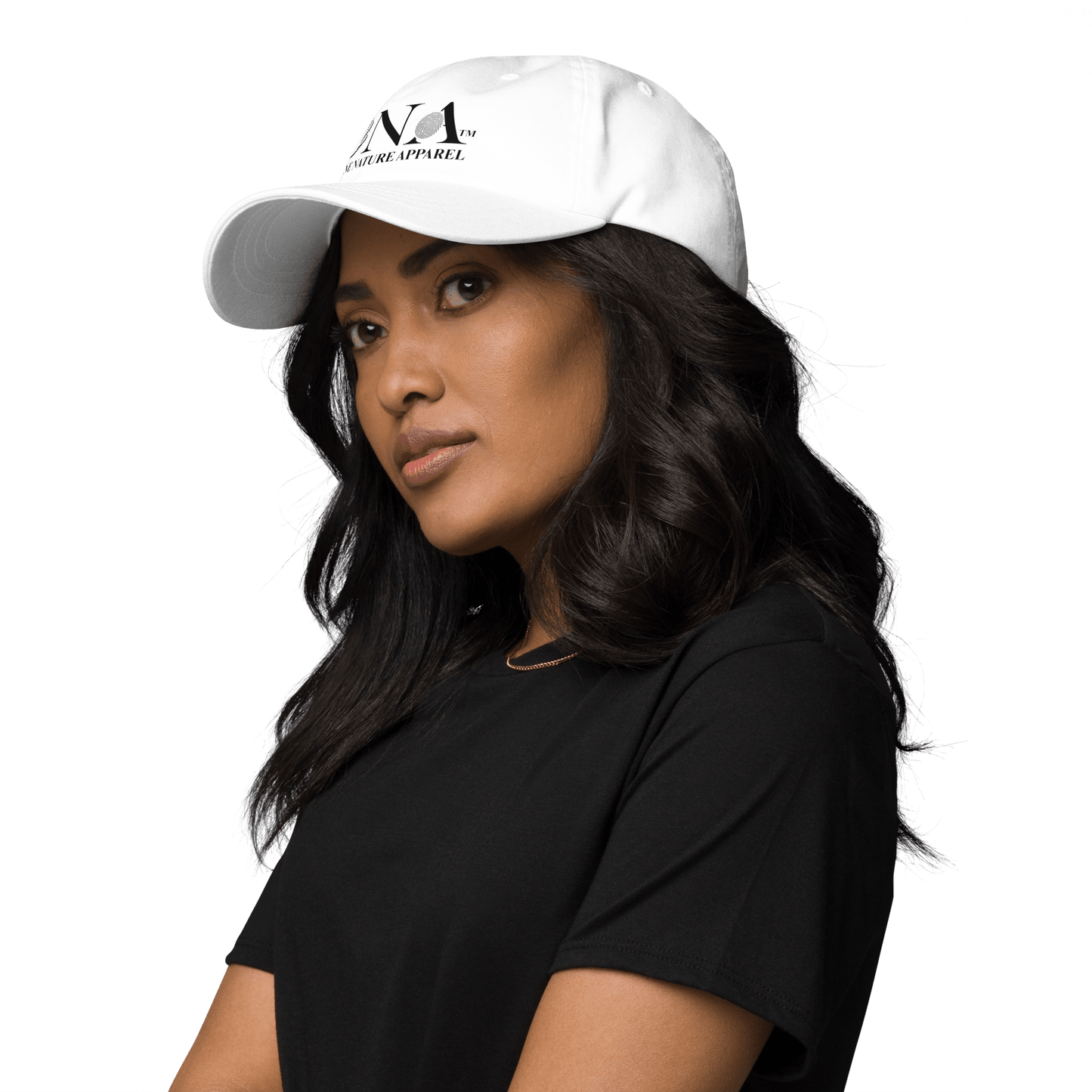 White DNA Dad Hat with Black DNA Only Logo - Unisex - divinenatureapparel