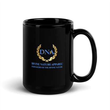 15oz DNA Black Glossy Mug 2 - Sided Full Color Logo - divinenatureapparel