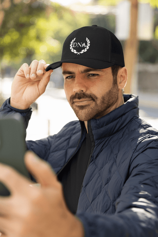 Black Dad Hat with Minimalist DNA Logo - Unisex - divinenatureapparel