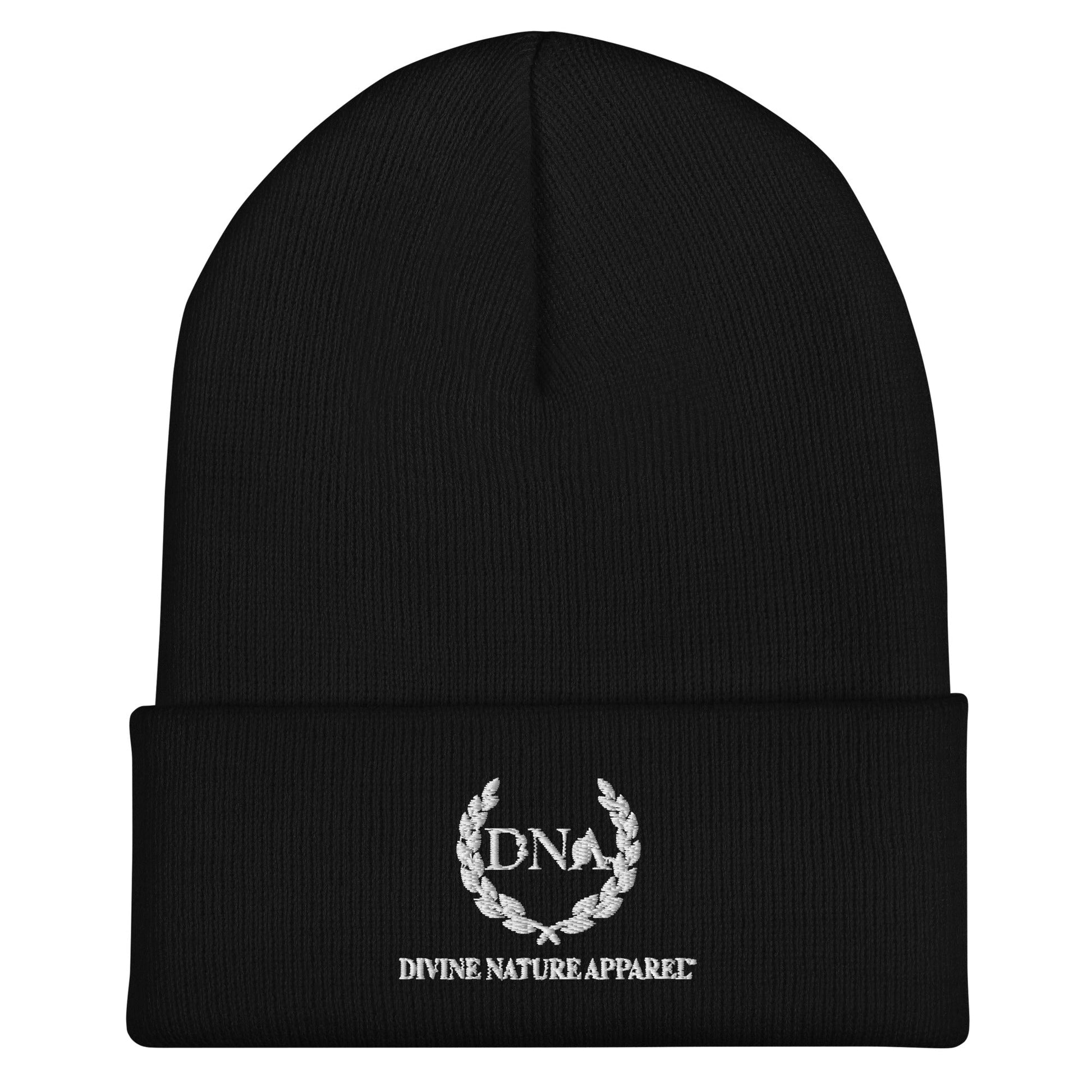 Cuffed Beanie with DNA Minimalist Embroidered Logo - divinenatureapparel