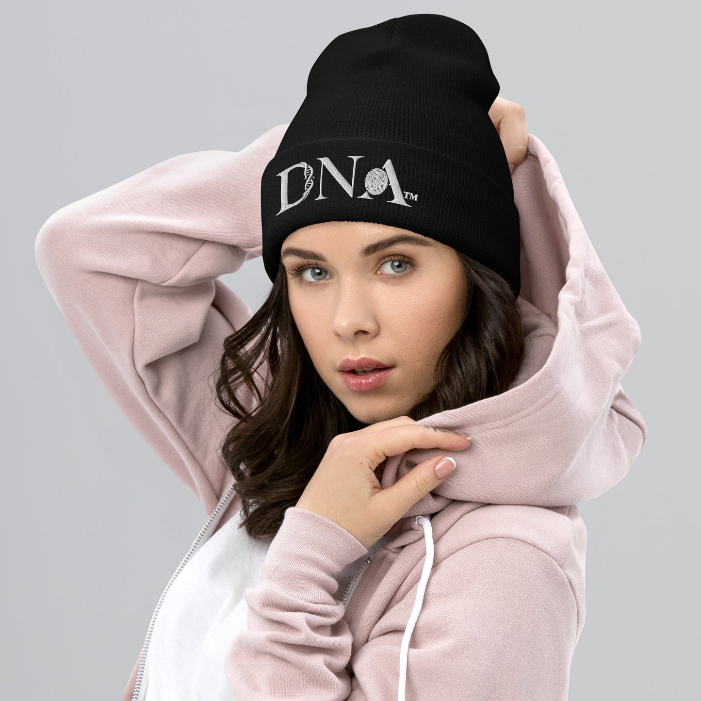 Cuffed Beanie with Embroidered DNA Logo - divinenatureapparel