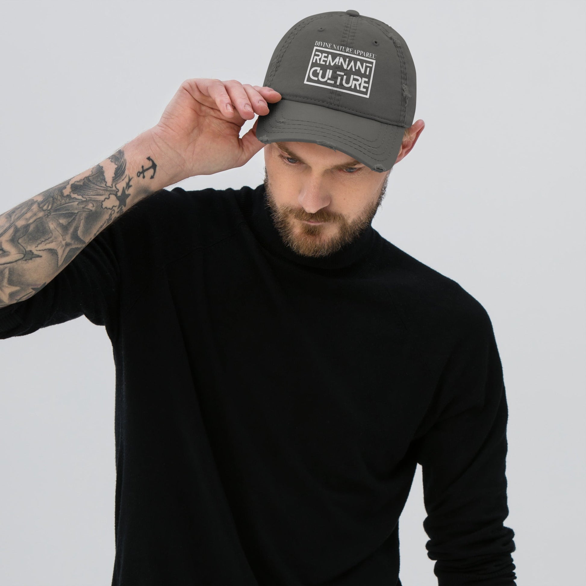 DNA Distressed Remnant Culture Hat - Unisex - Black, Navy and Gray - divinenatureapparel
