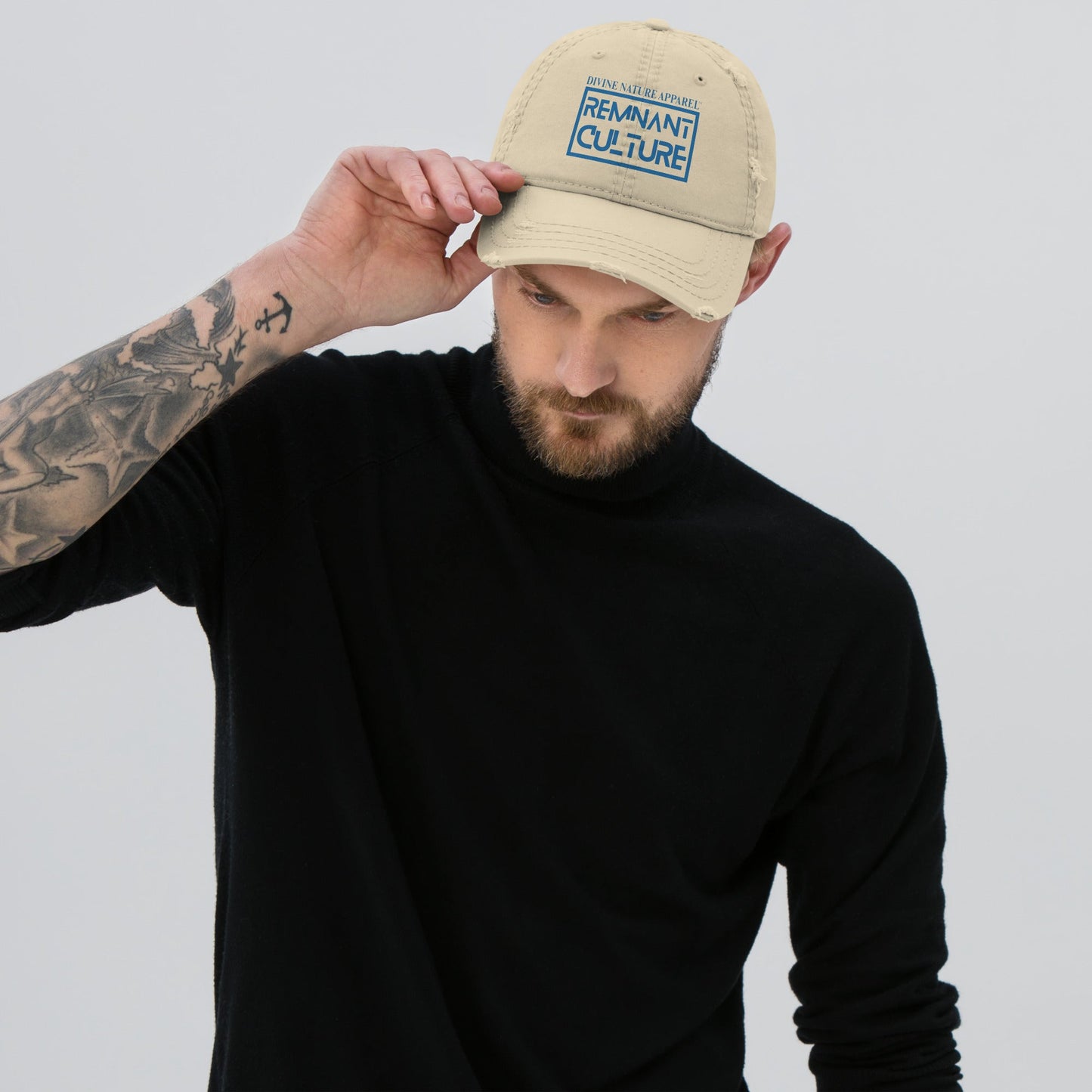 DNA Distressed Remnant Culture Hat - Unisex - Kahaki Beige - divinenatureapparel