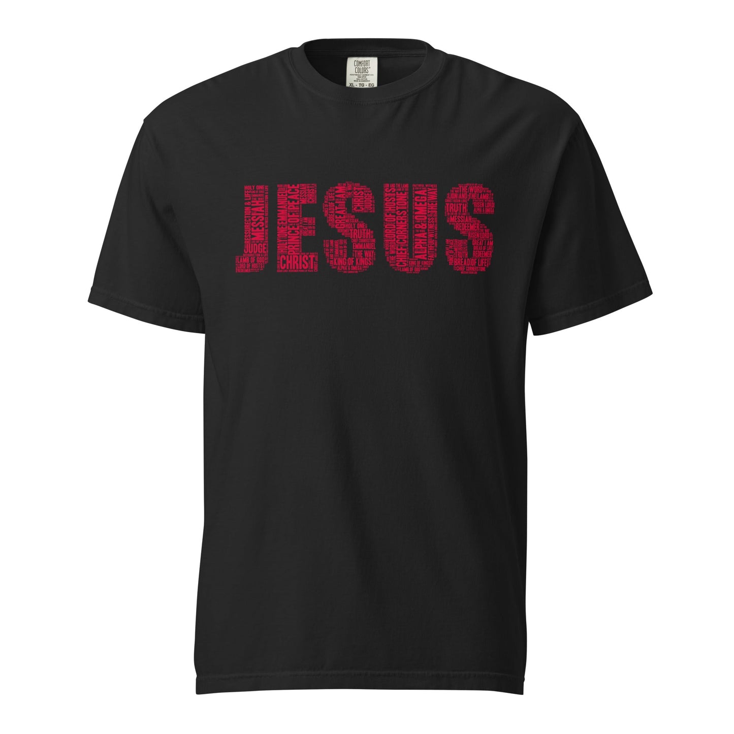 Jesus Ruby Red on Premium Black T-shirt - Unisex - divinenatureapparel