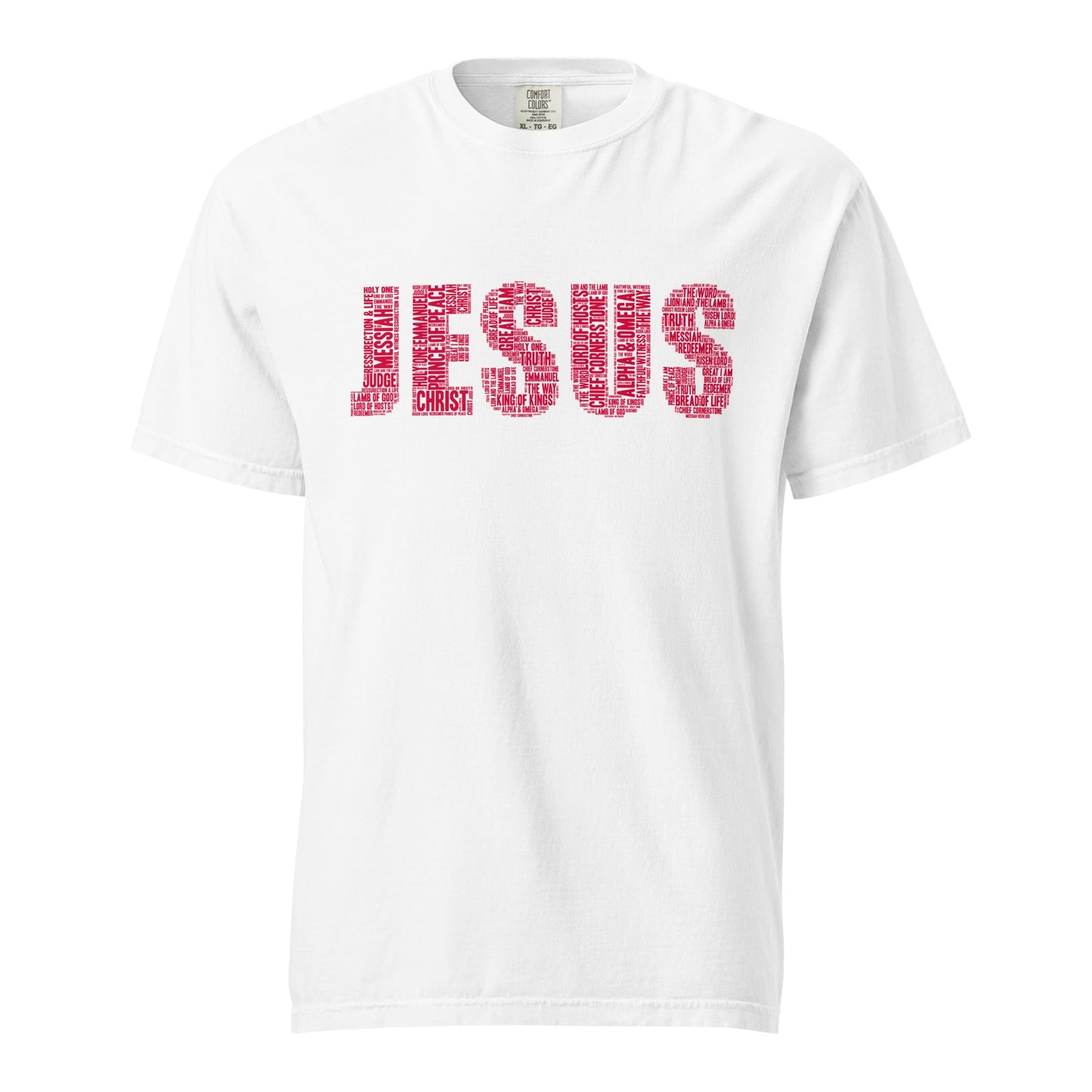 Jesus Ruby Red on Premium White T-shirt - Unisex - divinenatureapparel