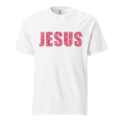 Jesus Ruby Red on Premium White T-shirt - Unisex - divinenatureapparel