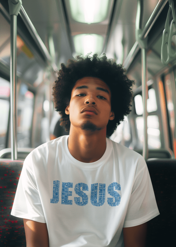 Jesus TruBlu on Premium White T-shirt - Unisex - divinenatureapparel