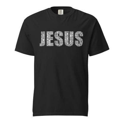 Jesus White on Premium Black/Midnight Blue T-shirt - Unisex - divinenatureapparel