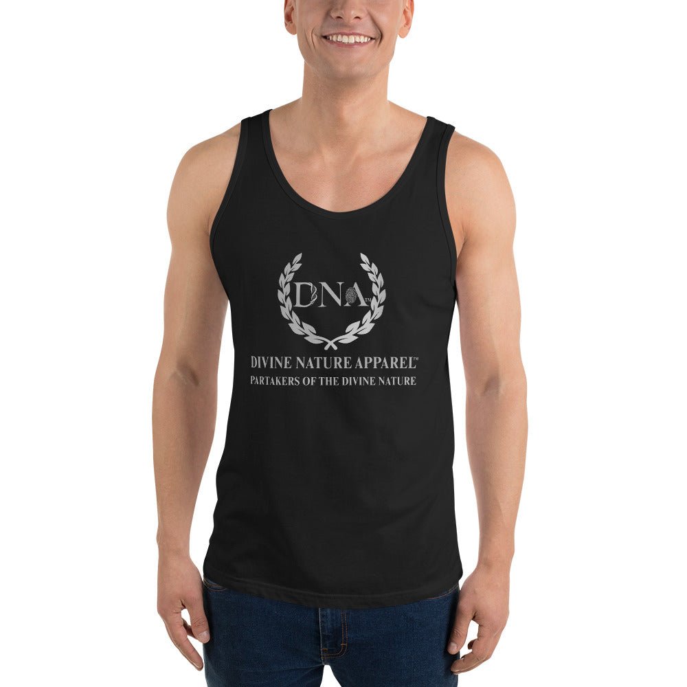 Unisex DNA Jersey Tank with Silver Logo - divinenatureapparel